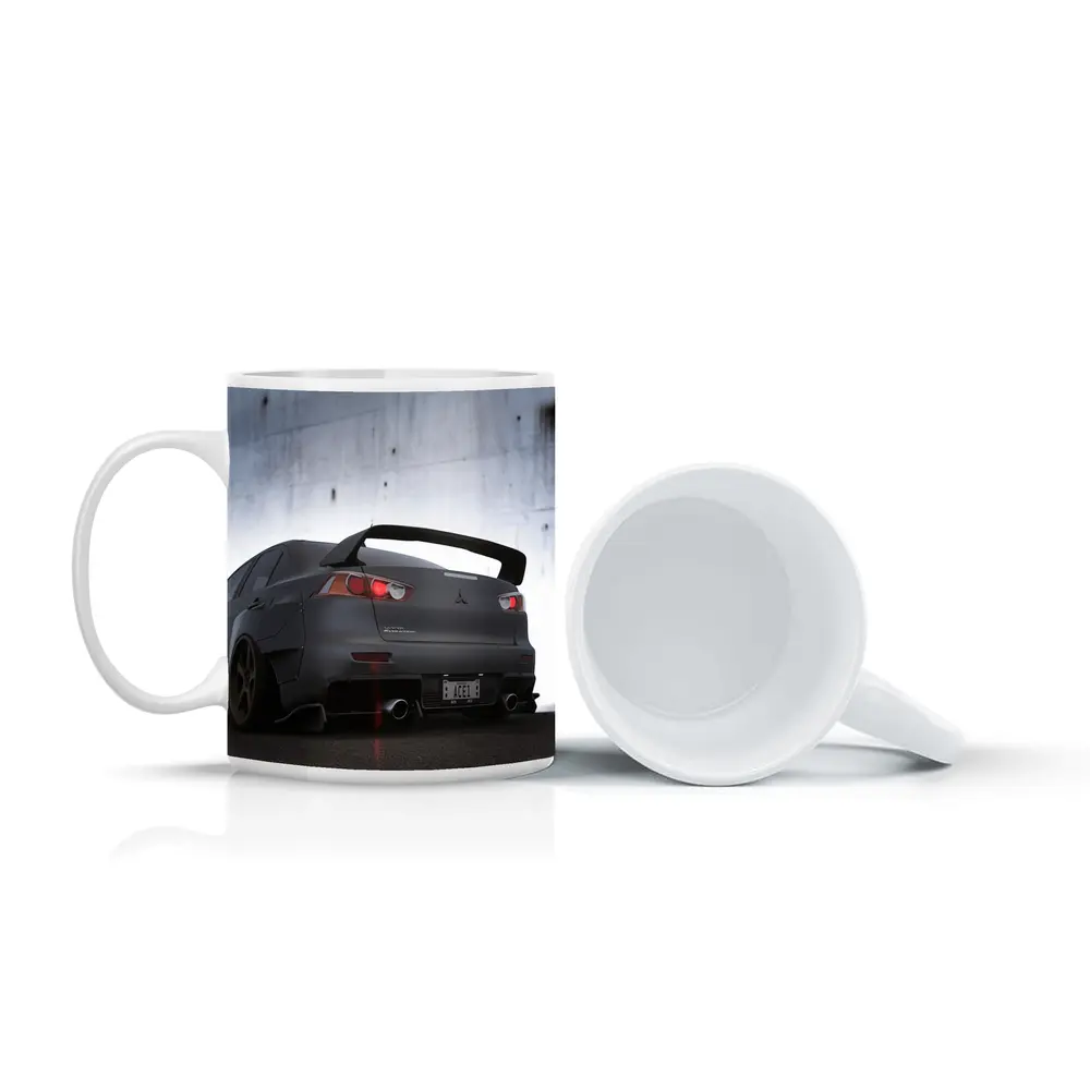 Mitsubishi Lancer Evolution Matte Gray Concrete Wall – Mugs