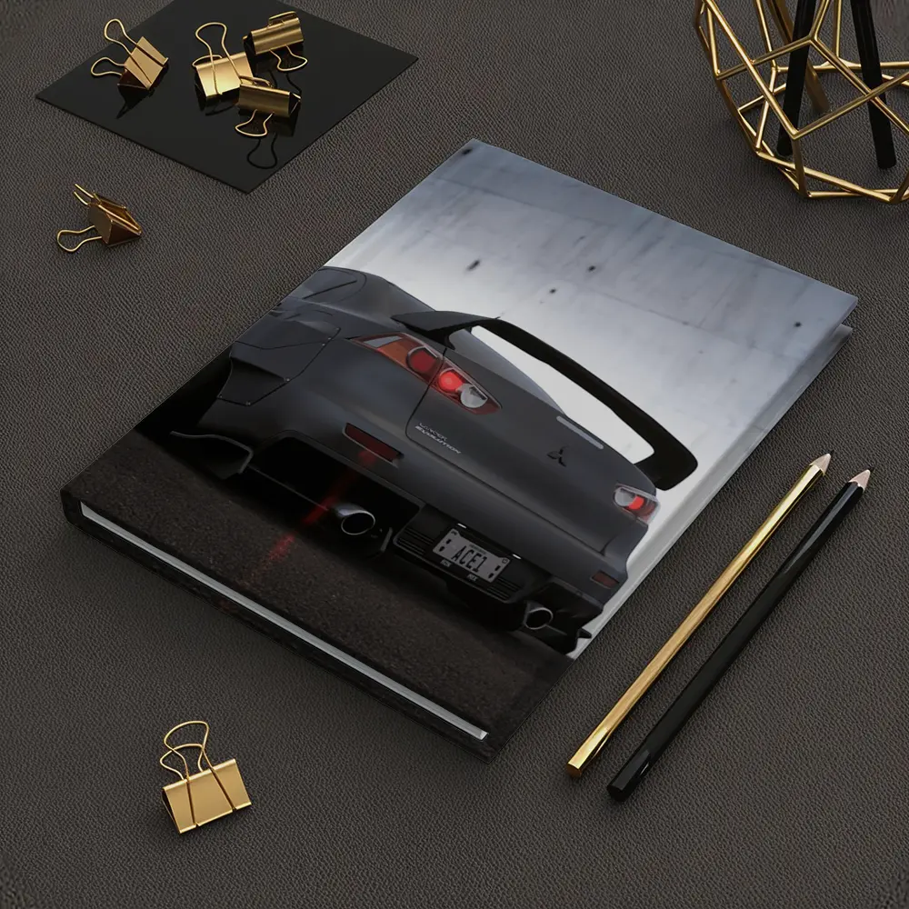 Mitsubishi Lancer Evolution Matte Gray Concrete Wall – Notebooks