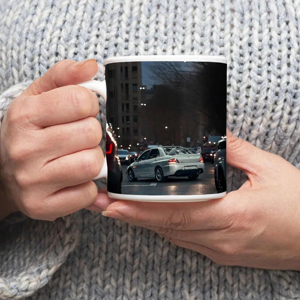 Mitsubishi Lancer Evolution City Street Night – Mugs