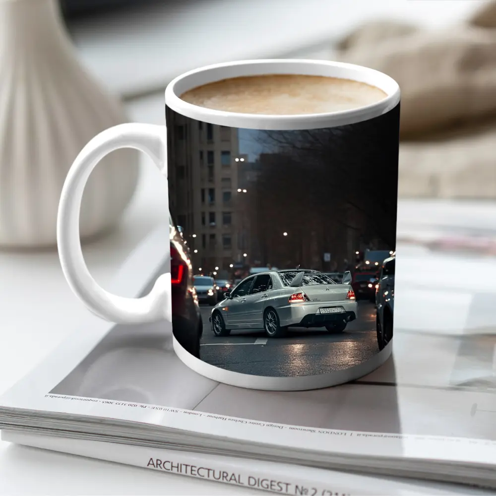 Mitsubishi Lancer Evolution City Street Night – Mugs