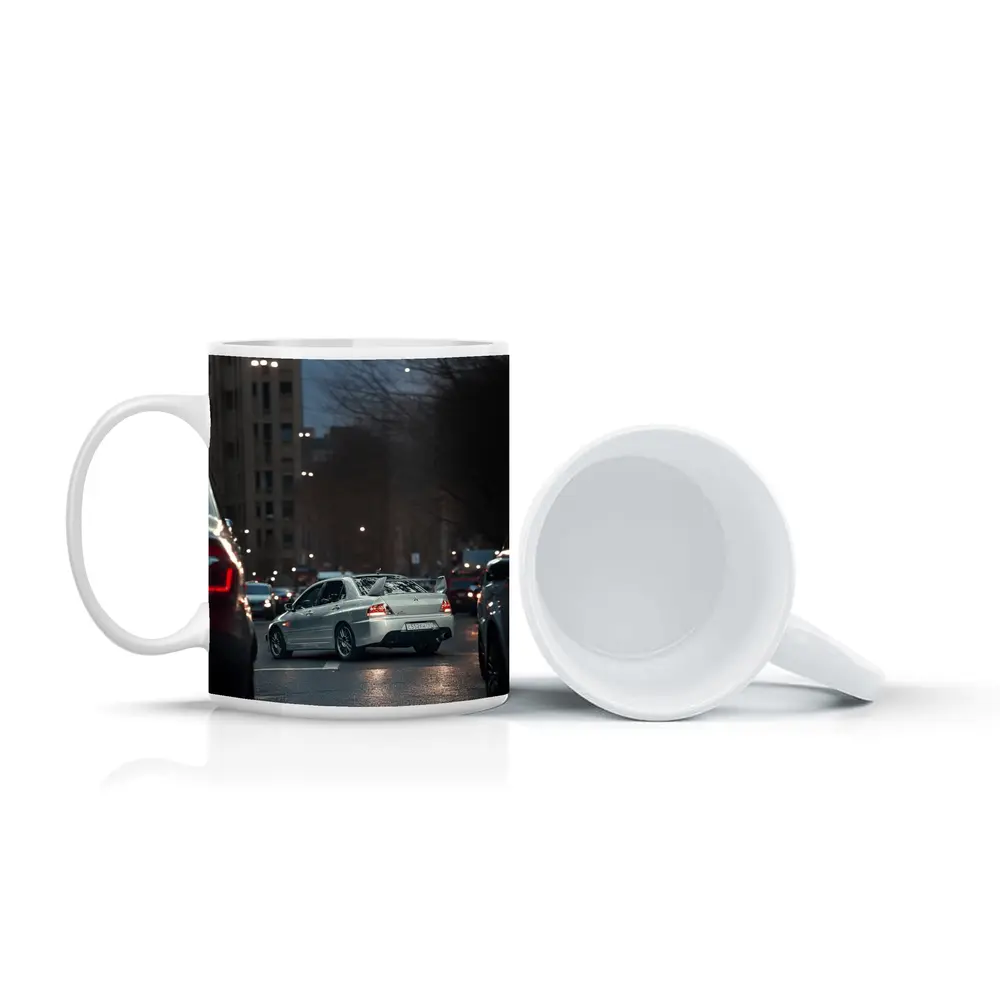 Mitsubishi Lancer Evolution City Street Night – Mugs