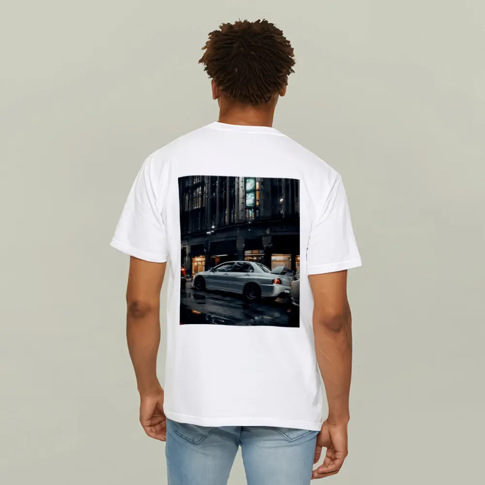 Mitsubishi Lancer Evo Rainy City Street Night – T-Shirts