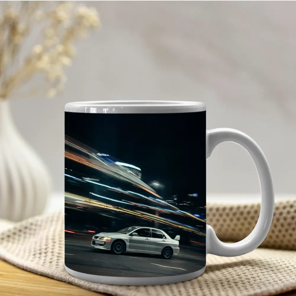 Mitsubishi Lancer Evo Night City Streets – Mugs