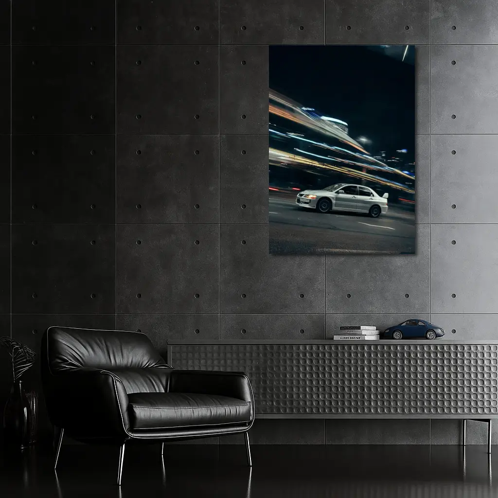 Mitsubishi Lancer Evo Night City Streets – Wall Art