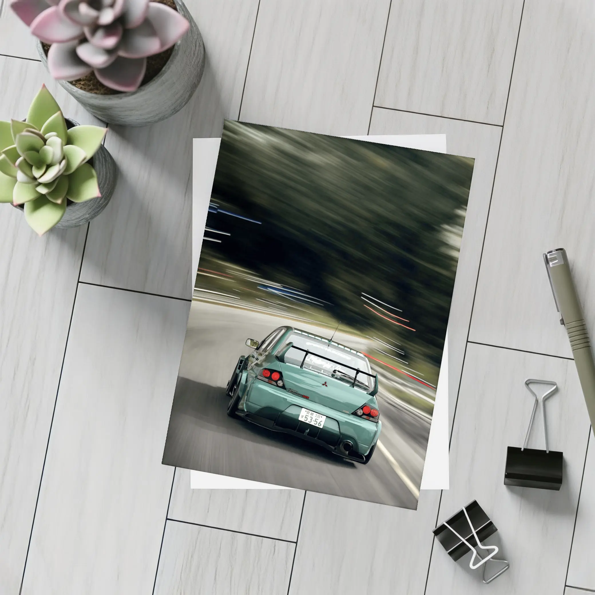 Mitsubishi Lancer Evo Racing Mountain Road – Postcards