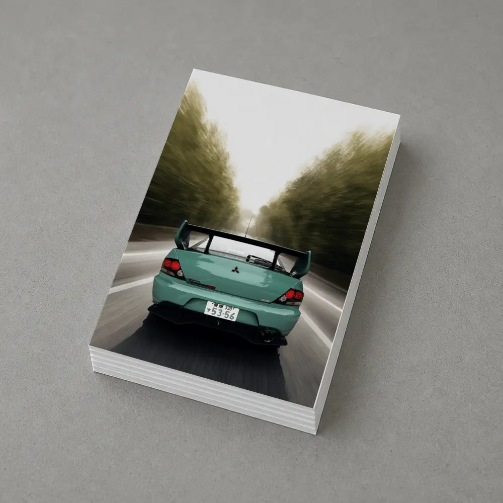 Mitsubishi Lancer Evo Rear Road Speed – Postcards