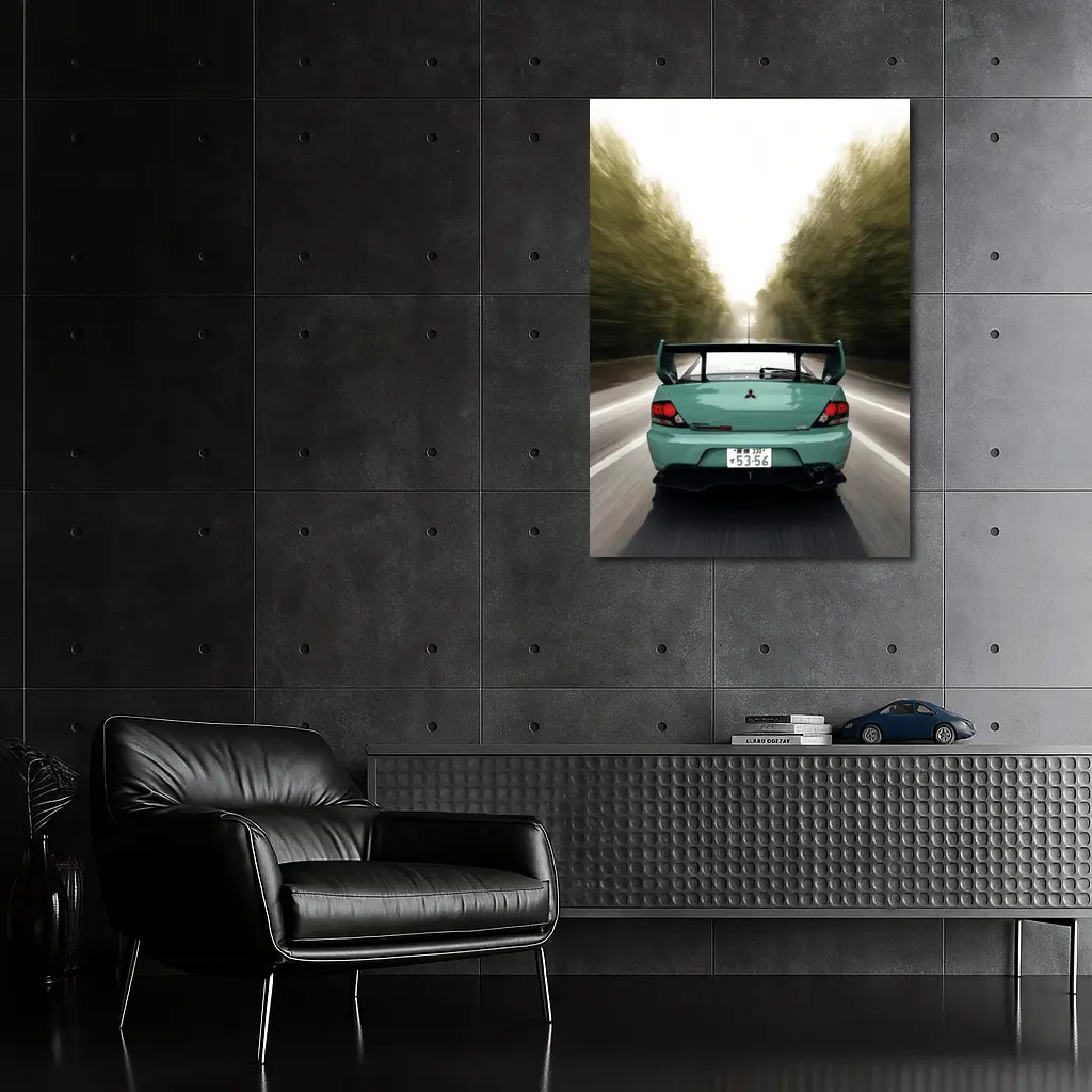 Mitsubishi Lancer Evo Rear Road Speed – Wall Art