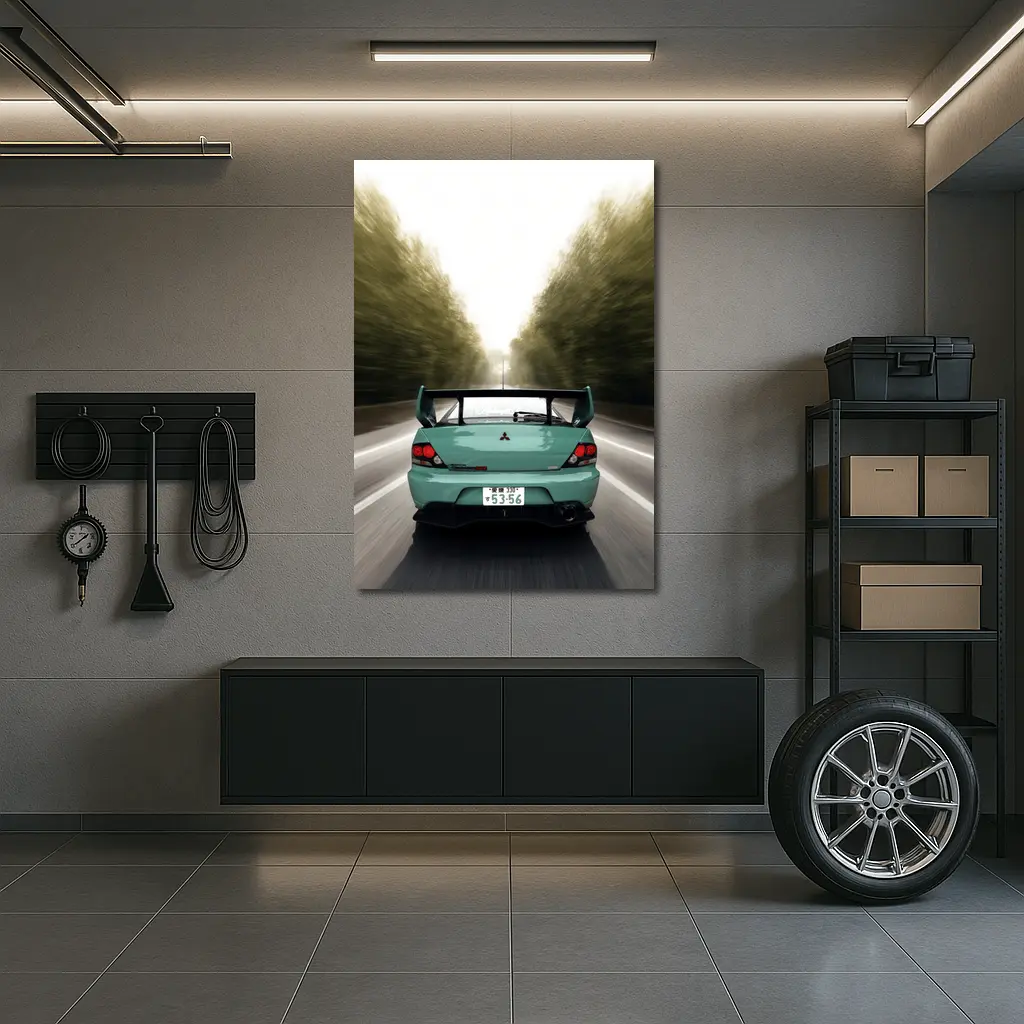 Mitsubishi Lancer Evo Rear Road Speed – Wall Art