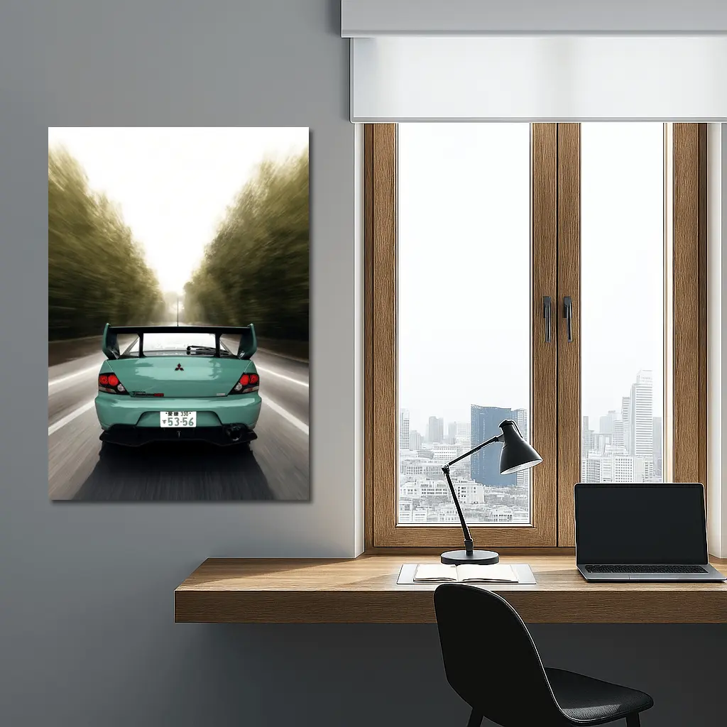 Mitsubishi Lancer Evo Rear Road Speed – Wall Art