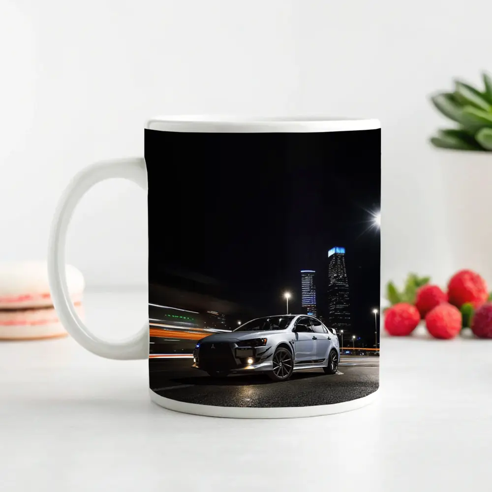 Mitsubishi Lancer Evolution Night City Streets – Mugs