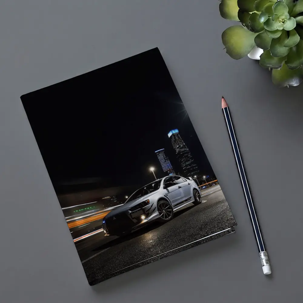 Mitsubishi Lancer Evolution Night City Streets – Notebooks