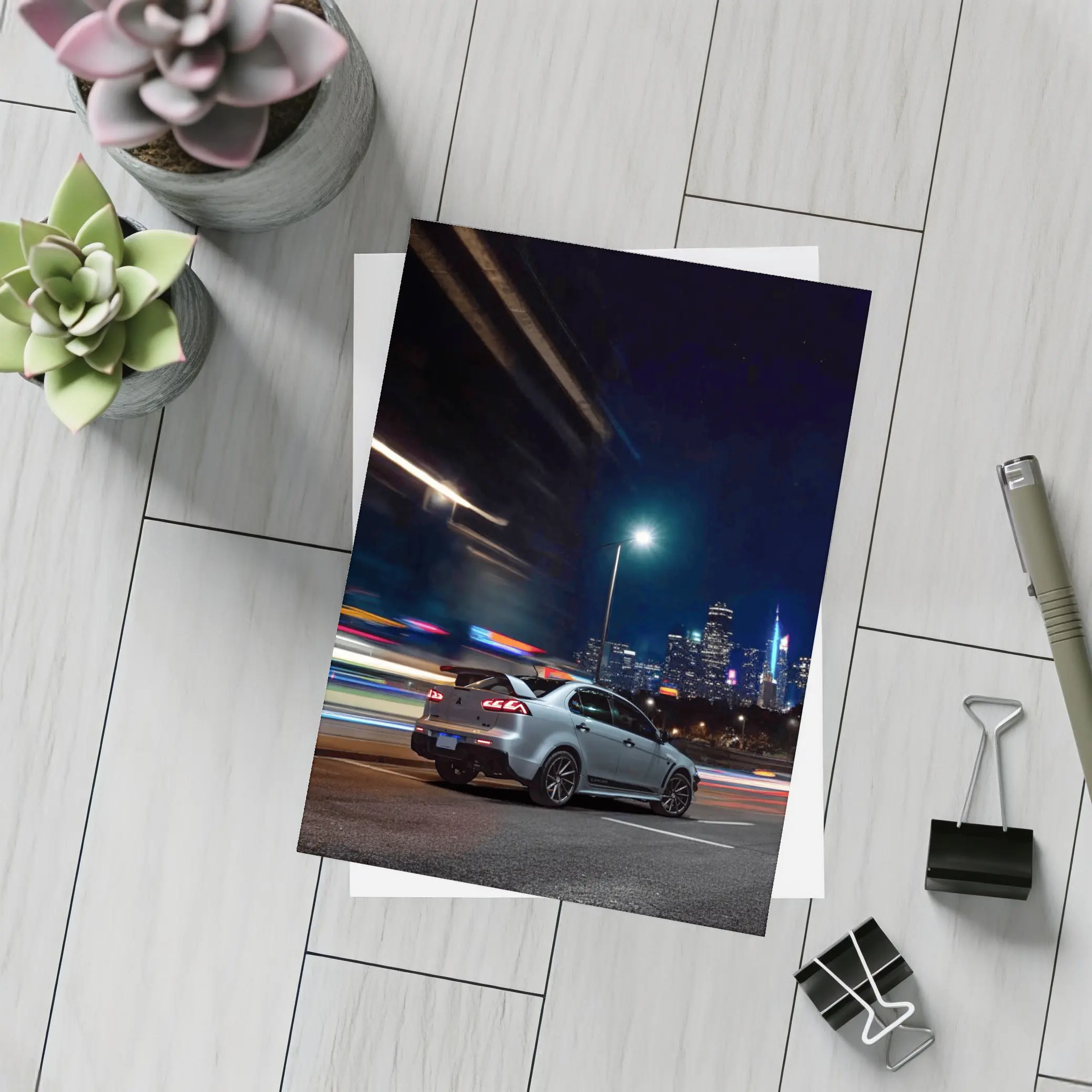 Mitsubishi Lancer Evolution City Night Drive – Postcards