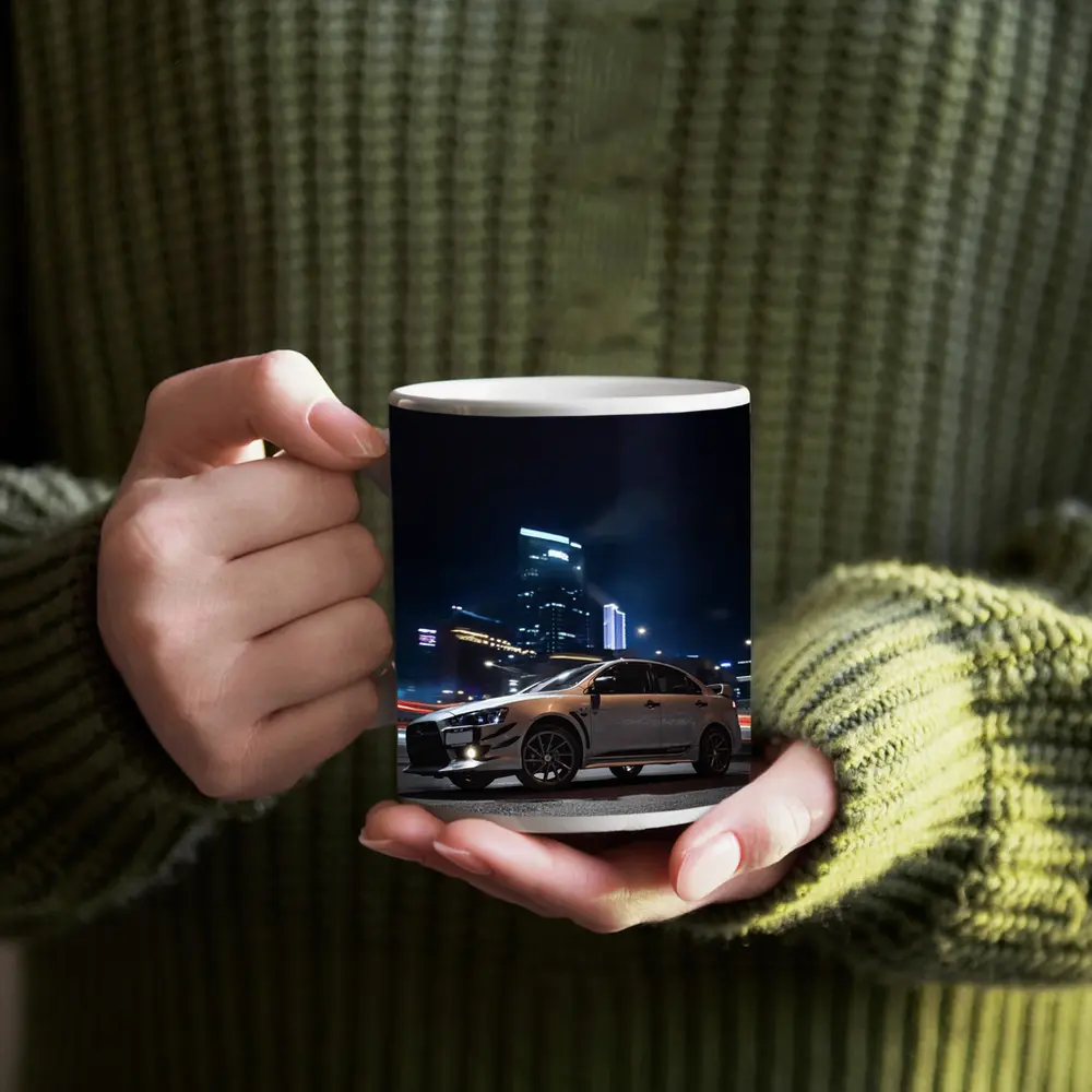 Mitsubishi Lancer Evolution Night City Street – Mugs