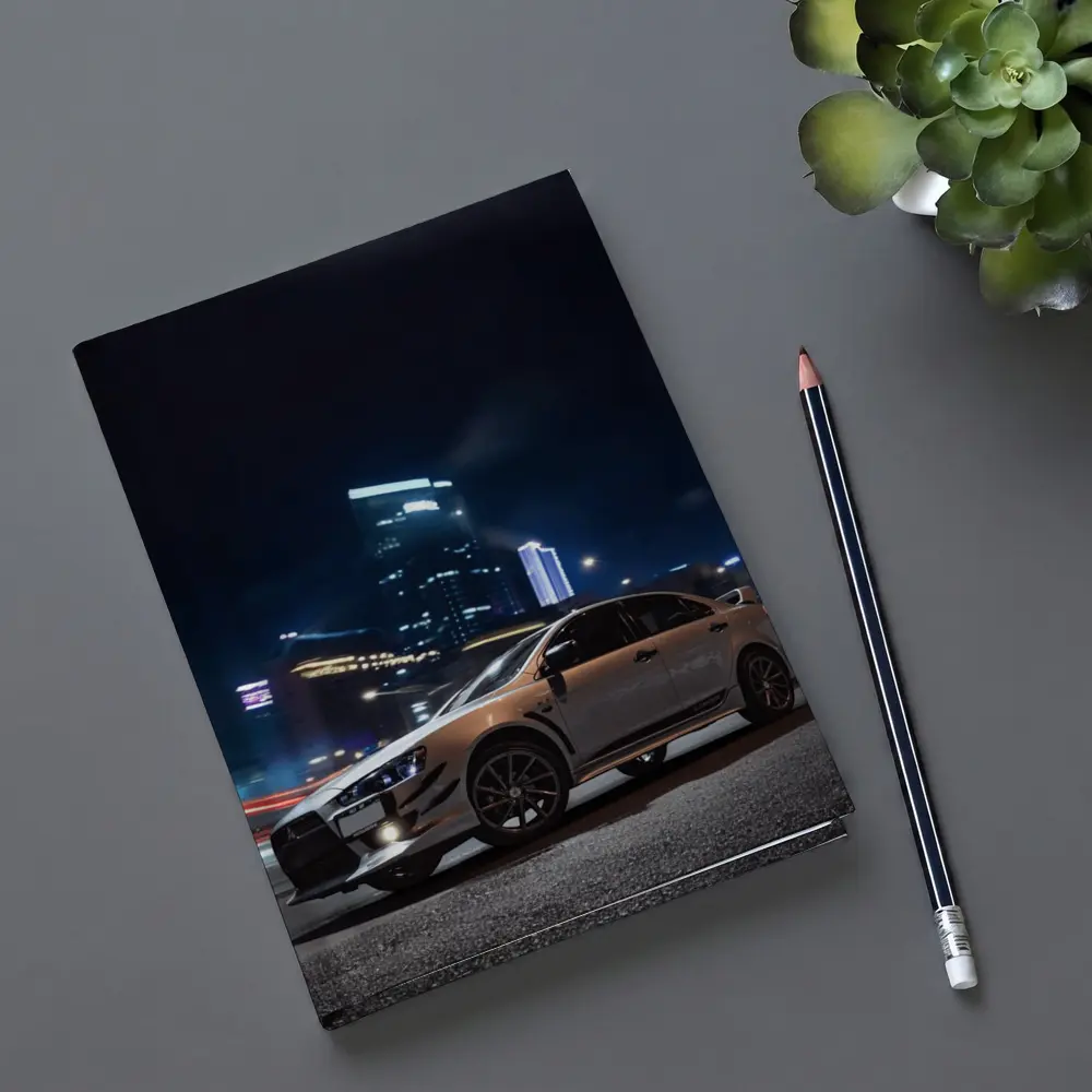 Mitsubishi Lancer Evolution Night City Street – Notebooks