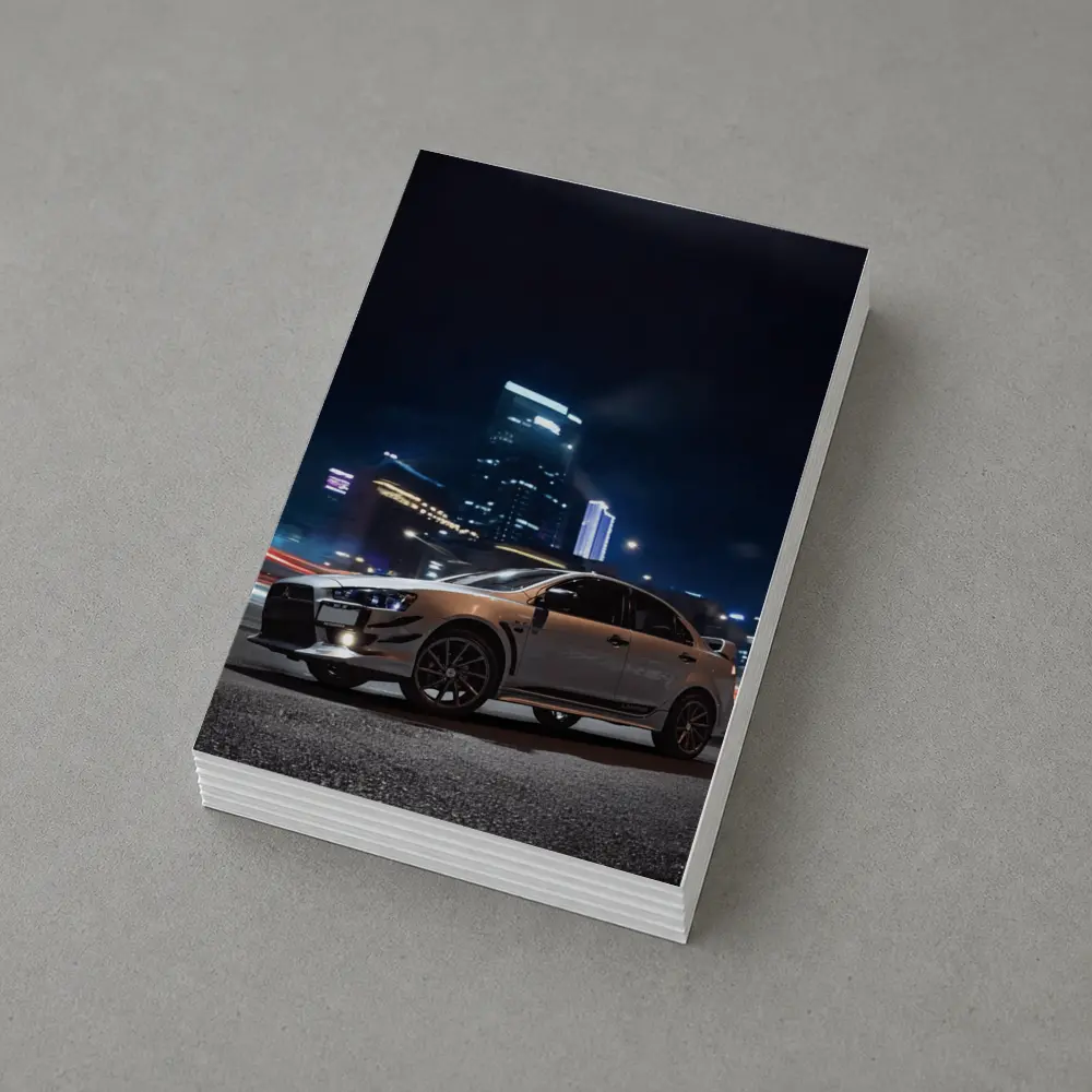 Mitsubishi Lancer Evolution Night City Street – Postcards