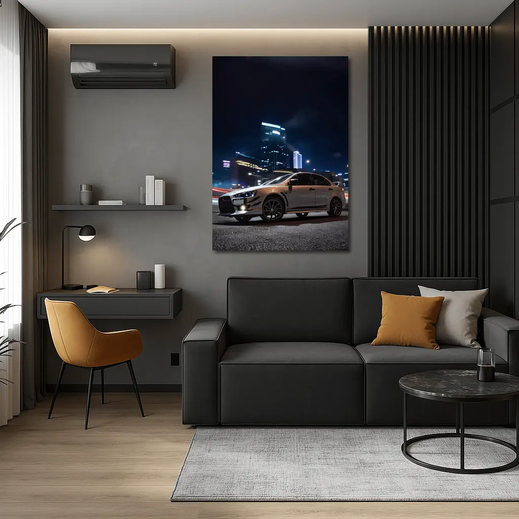 Mitsubishi Lancer Evolution Night City Street – Wall Art