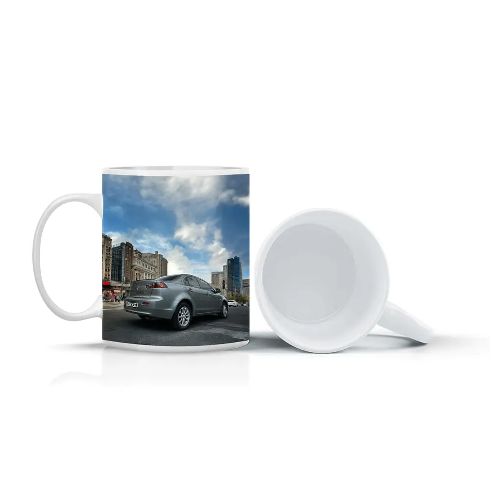 Mitsubishi Lancer Gray Sedan City Street – Mugs