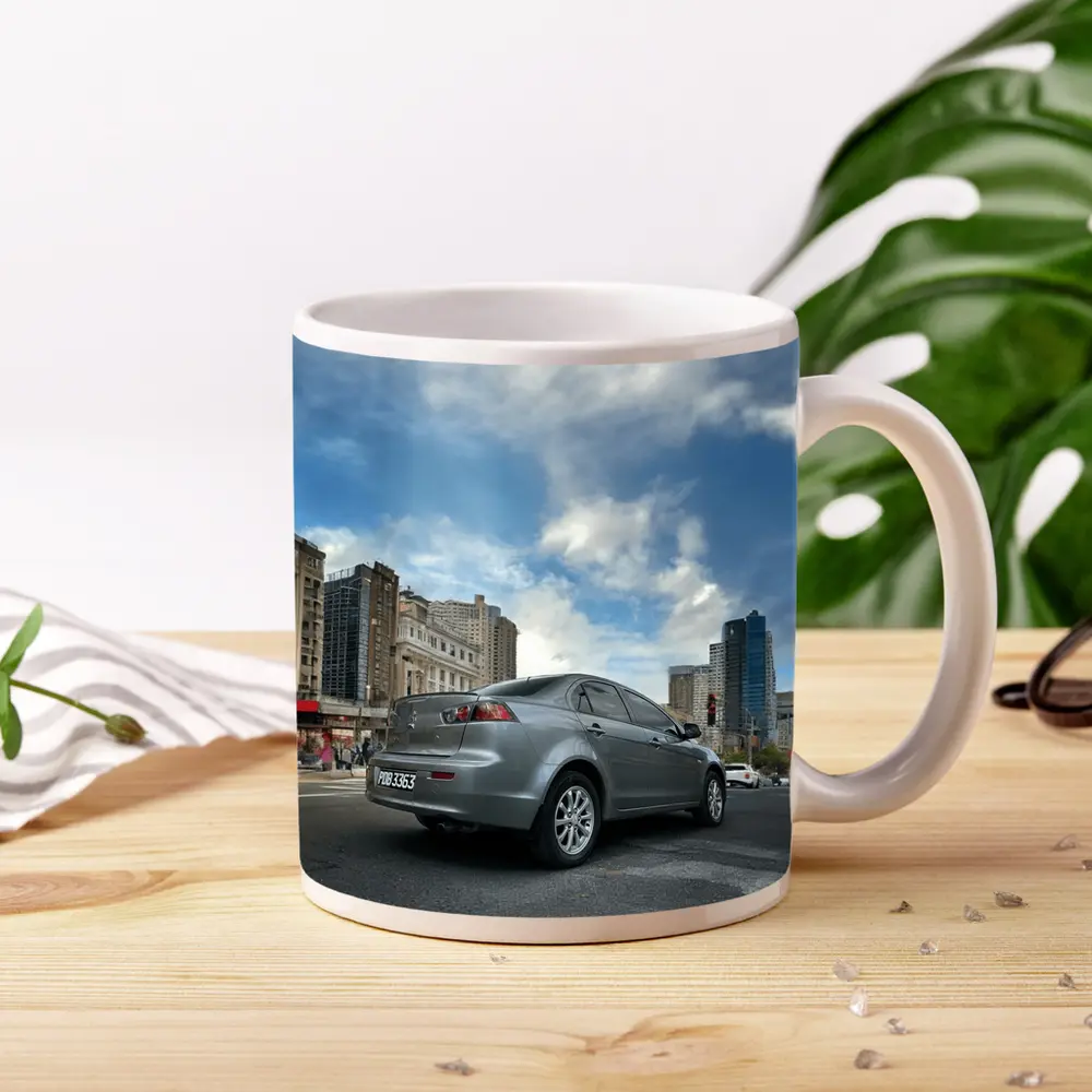 Mitsubishi Lancer Gray Sedan City Street – Mugs