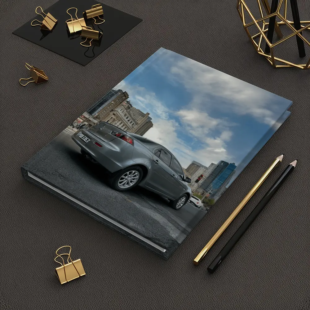 Mitsubishi Lancer Gray Sedan City Street – Notebooks