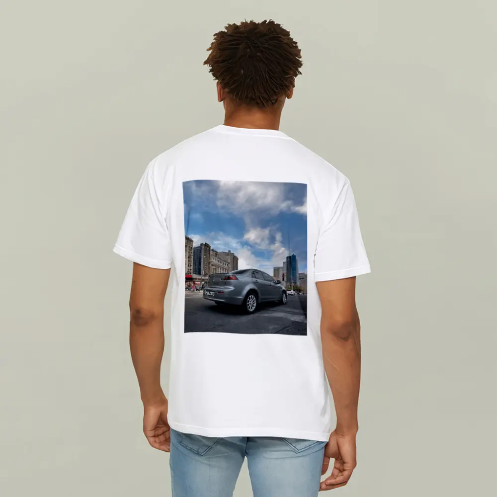Mitsubishi Lancer Gray Sedan City Street – T-Shirts