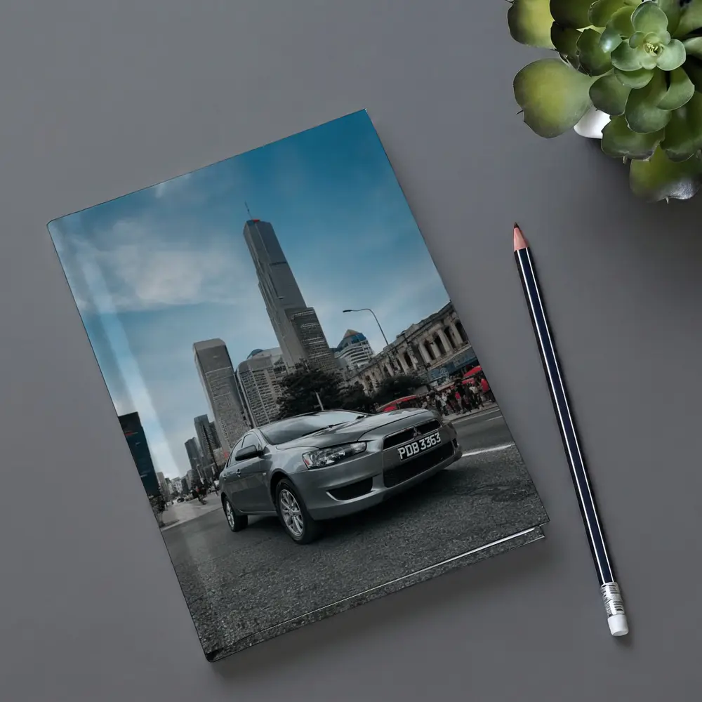 Mitsubishi Lancer Gray Car City Skyline – Notebooks