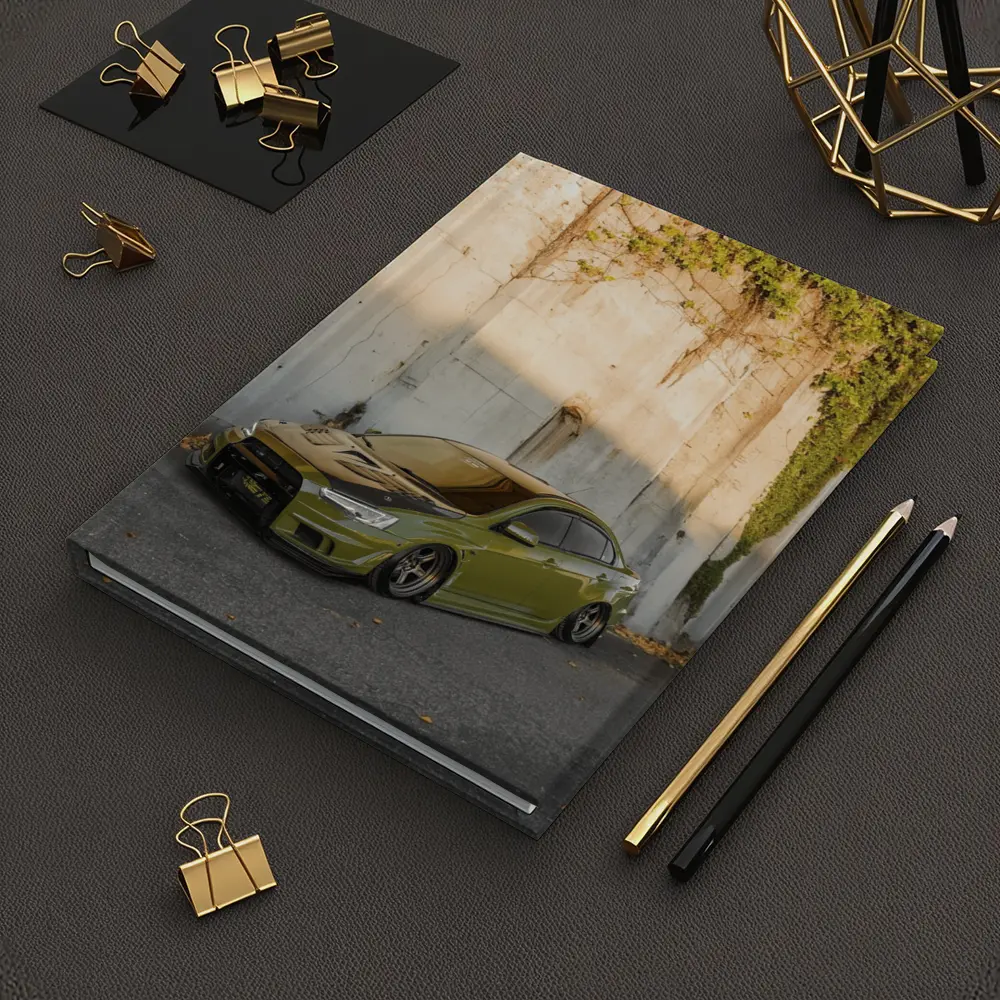 Mitsubishi Lancer Evo Olive Green Street Wall – Notebooks