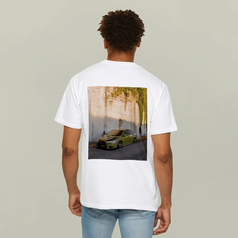 Mitsubishi Lancer Evo Olive Green Street Wall – T-Shirts