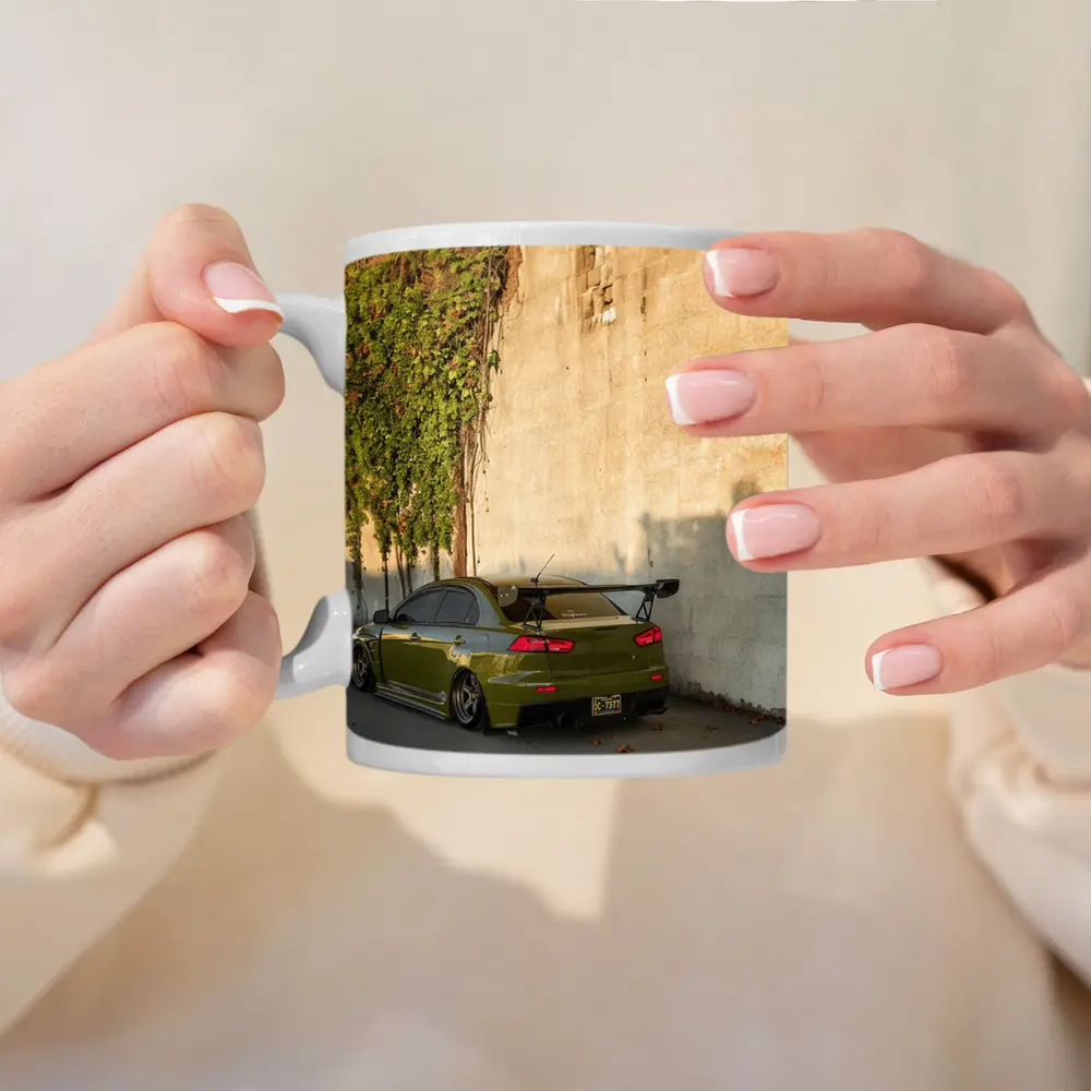 Mitsubishi Lancer Evolution Olive Green Wall – Mugs