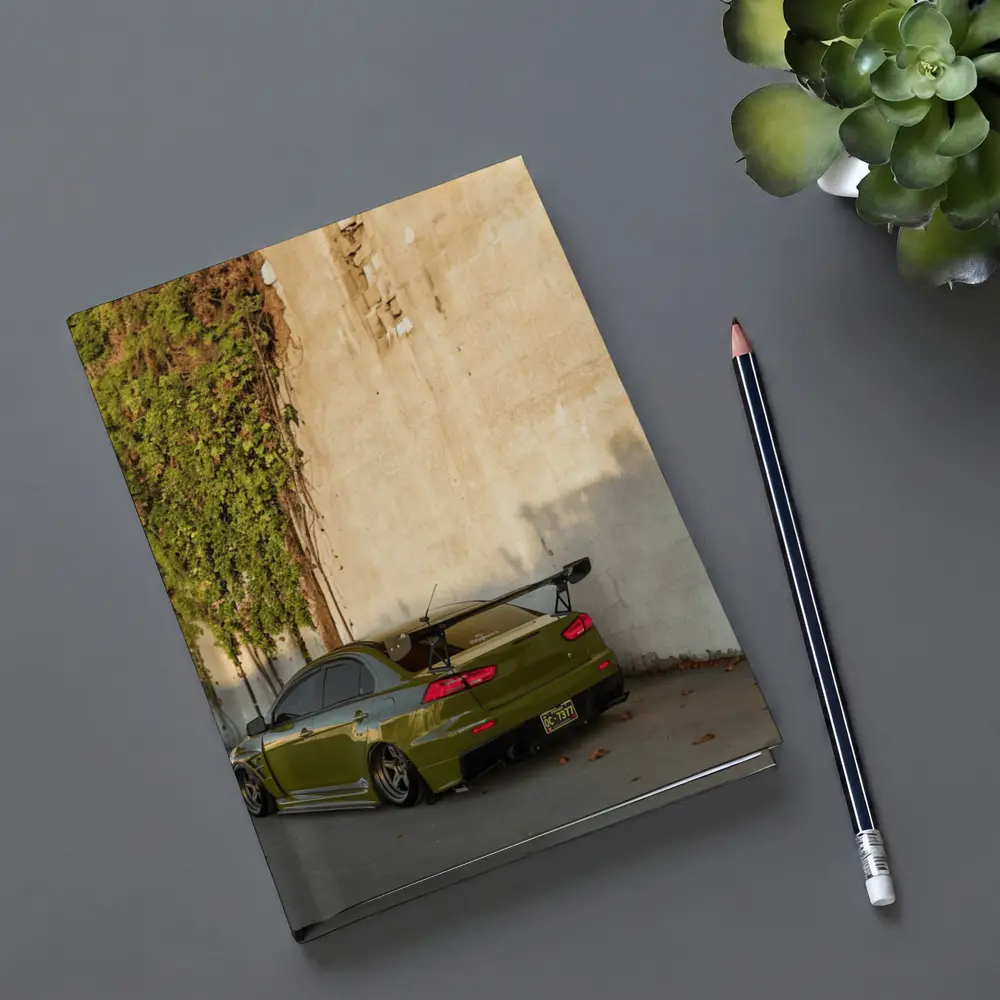 Mitsubishi Lancer Evolution Olive Green Wall – Notebooks