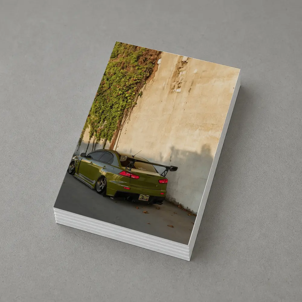 Mitsubishi Lancer Evolution Olive Green Wall – Postcards