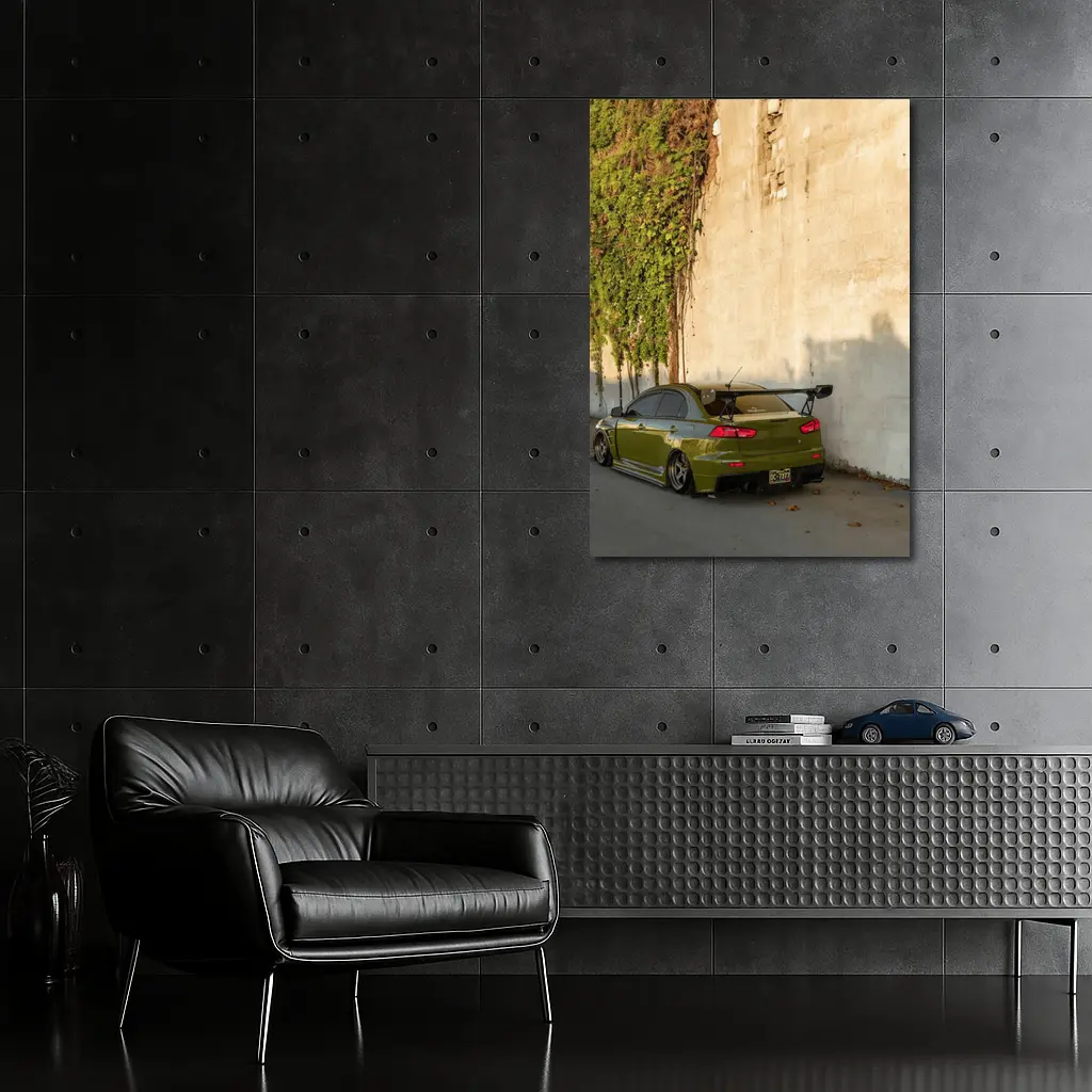 Mitsubishi Lancer Evolution Olive Green Wall – Wall Art