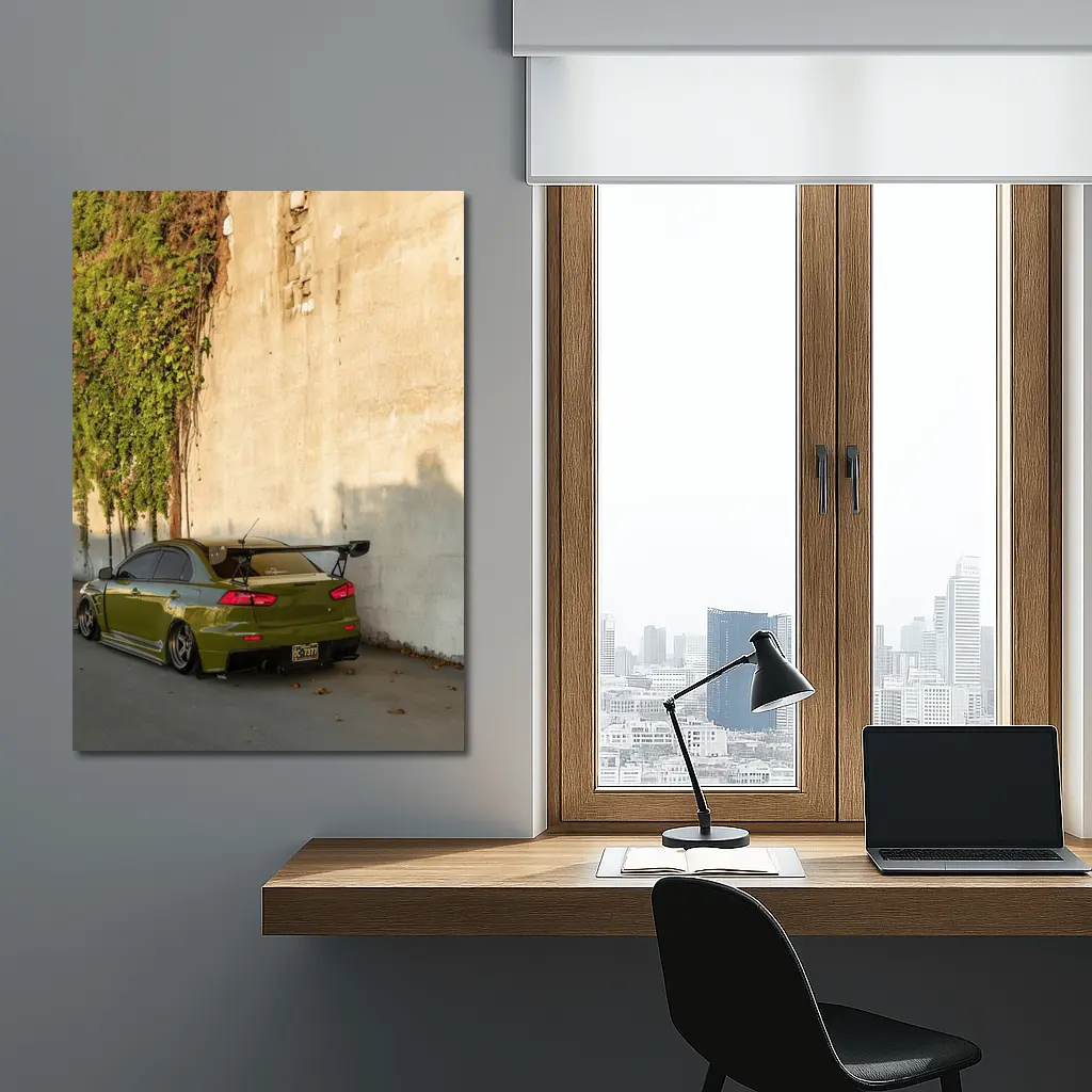 Mitsubishi Lancer Evolution Olive Green Wall – Wall Art
