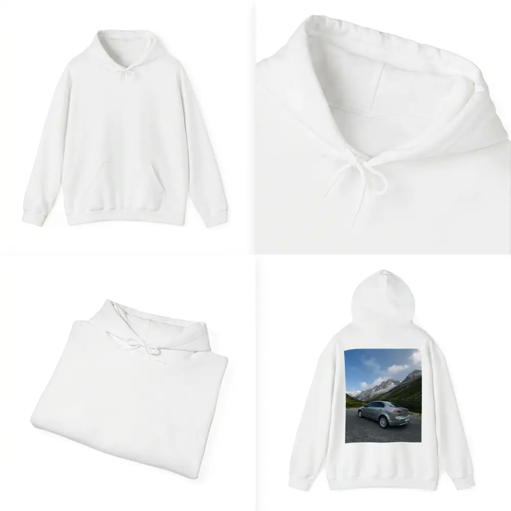 Mitsubishi Lancer Gray Mountain Road Scene – Hoodies