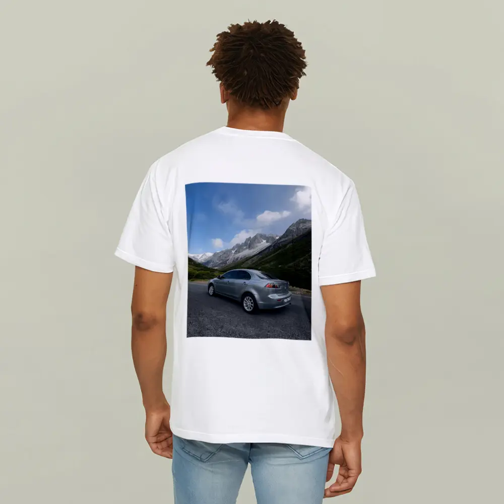 Mitsubishi Lancer Gray Mountain Road Scene – T-Shirts