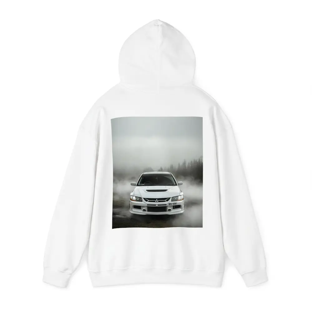 Mitsubishi Lancer Evolution White Foggy Forest – Hoodies