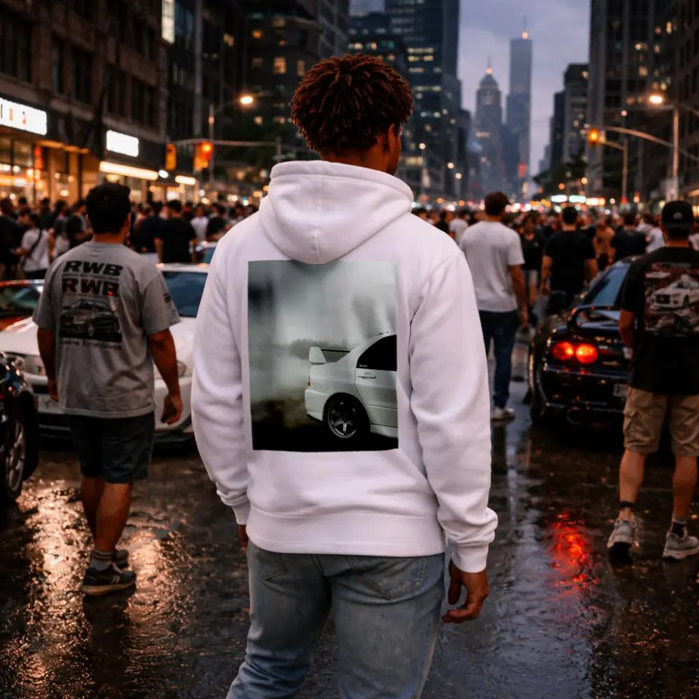 Mitsubishi Lancer Evolution White Fog Drift – Hoodies