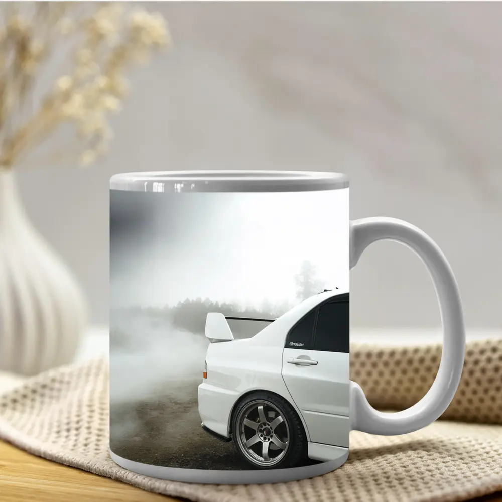 Mitsubishi Lancer Evolution White Fog Drift – Mugs