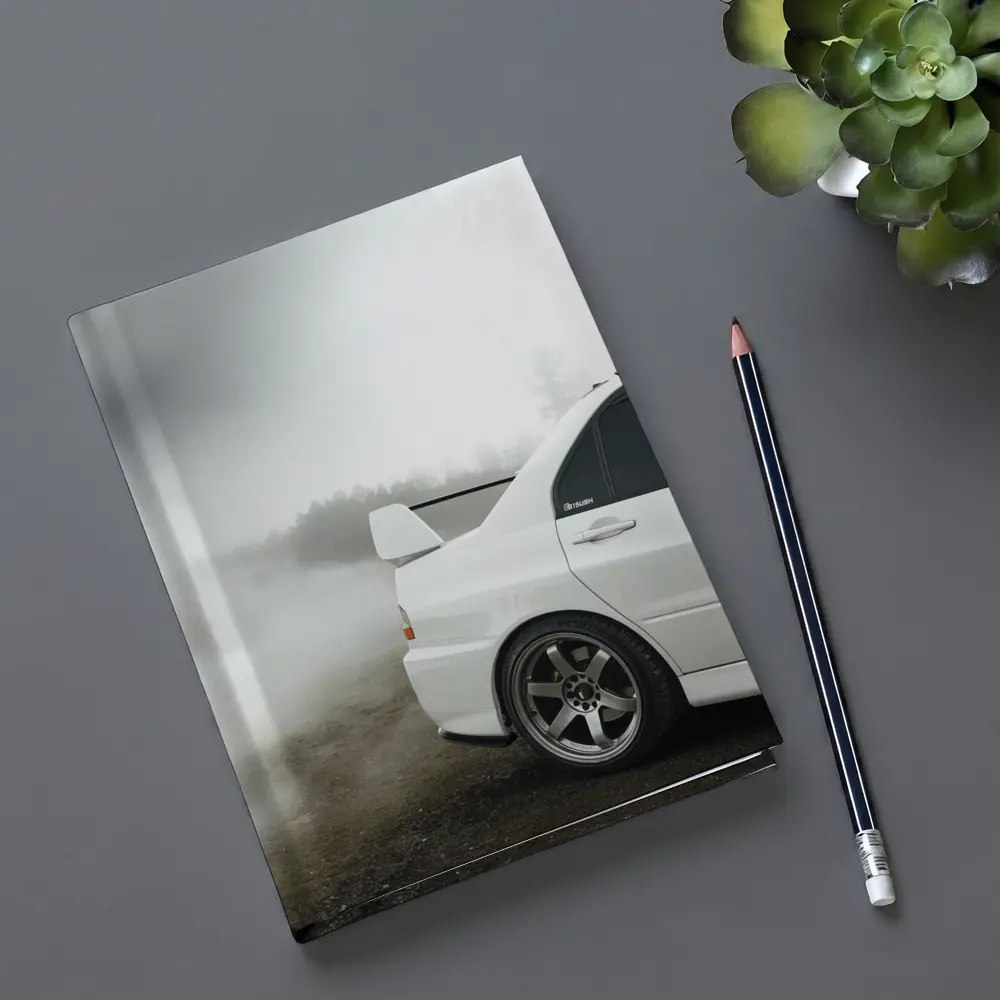 Mitsubishi Lancer Evolution White Fog Drift – Notebooks