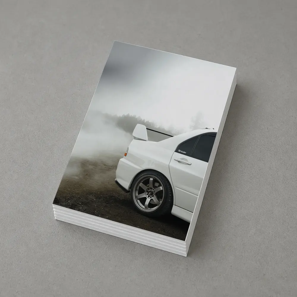 Mitsubishi Lancer Evolution White Fog Drift – Postcards