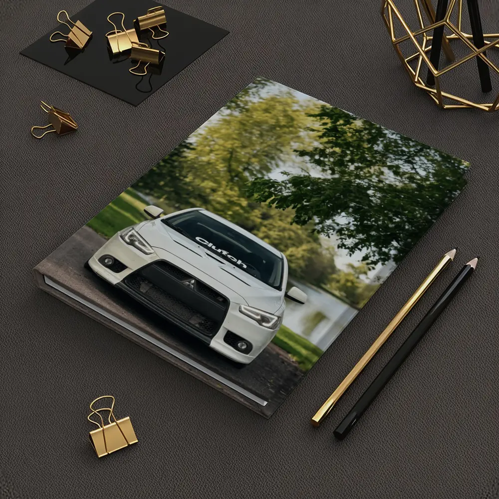 Mitsubishi Lancer Evolution White Park Setting – Notebooks