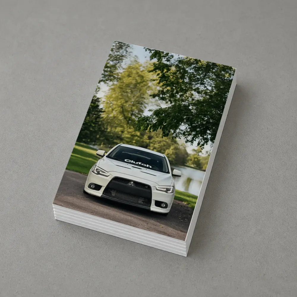 Mitsubishi Lancer Evolution White Park Setting – Postcards