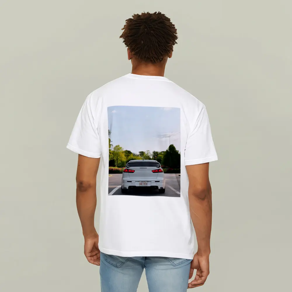 Mitsubishi Lancer Evolution White Parking Lot Trees – T-Shirts