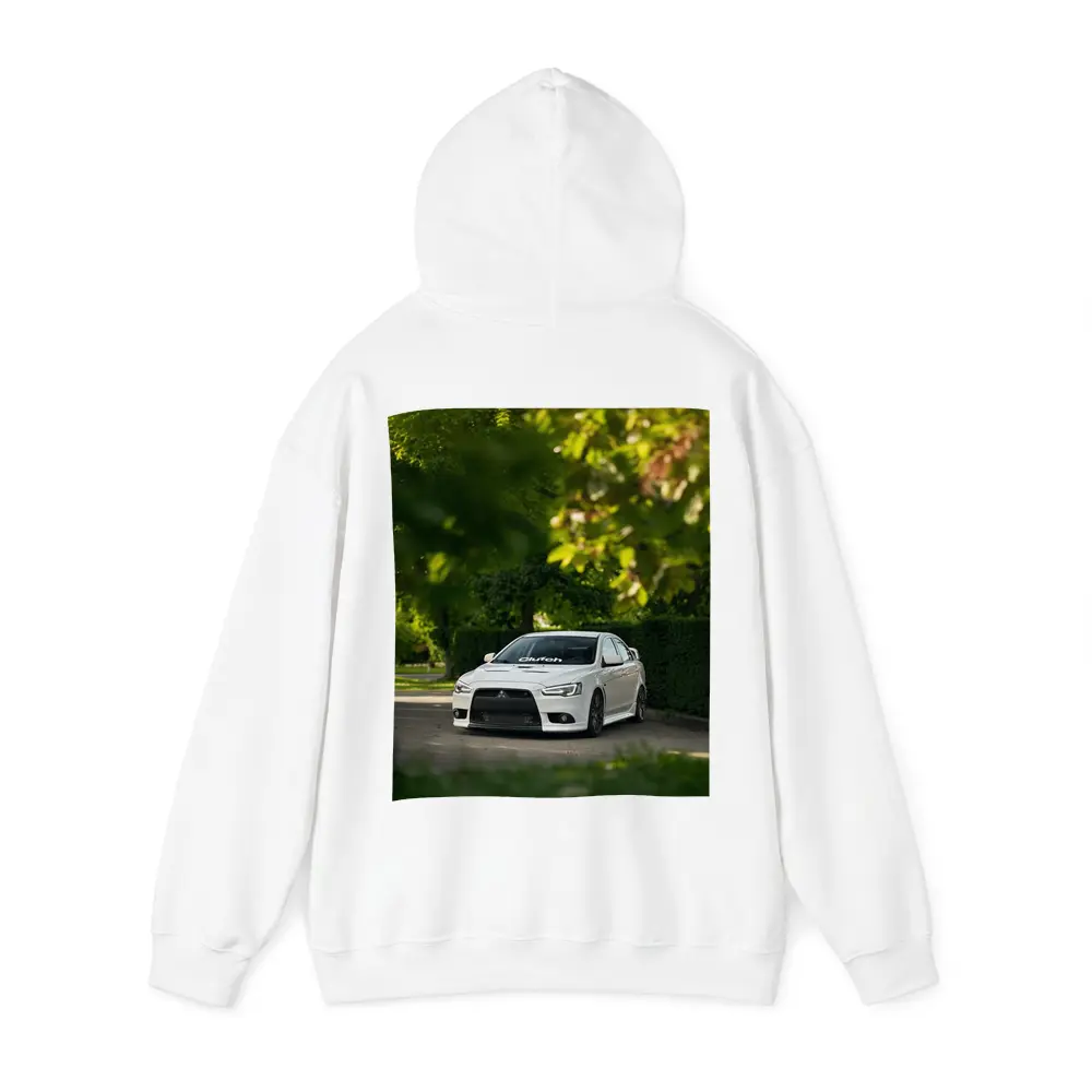 Mitsubishi Lancer Evolution White Tree Background – Hoodies