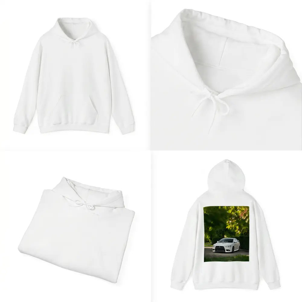 Mitsubishi Lancer Evolution White Tree Background – Hoodies