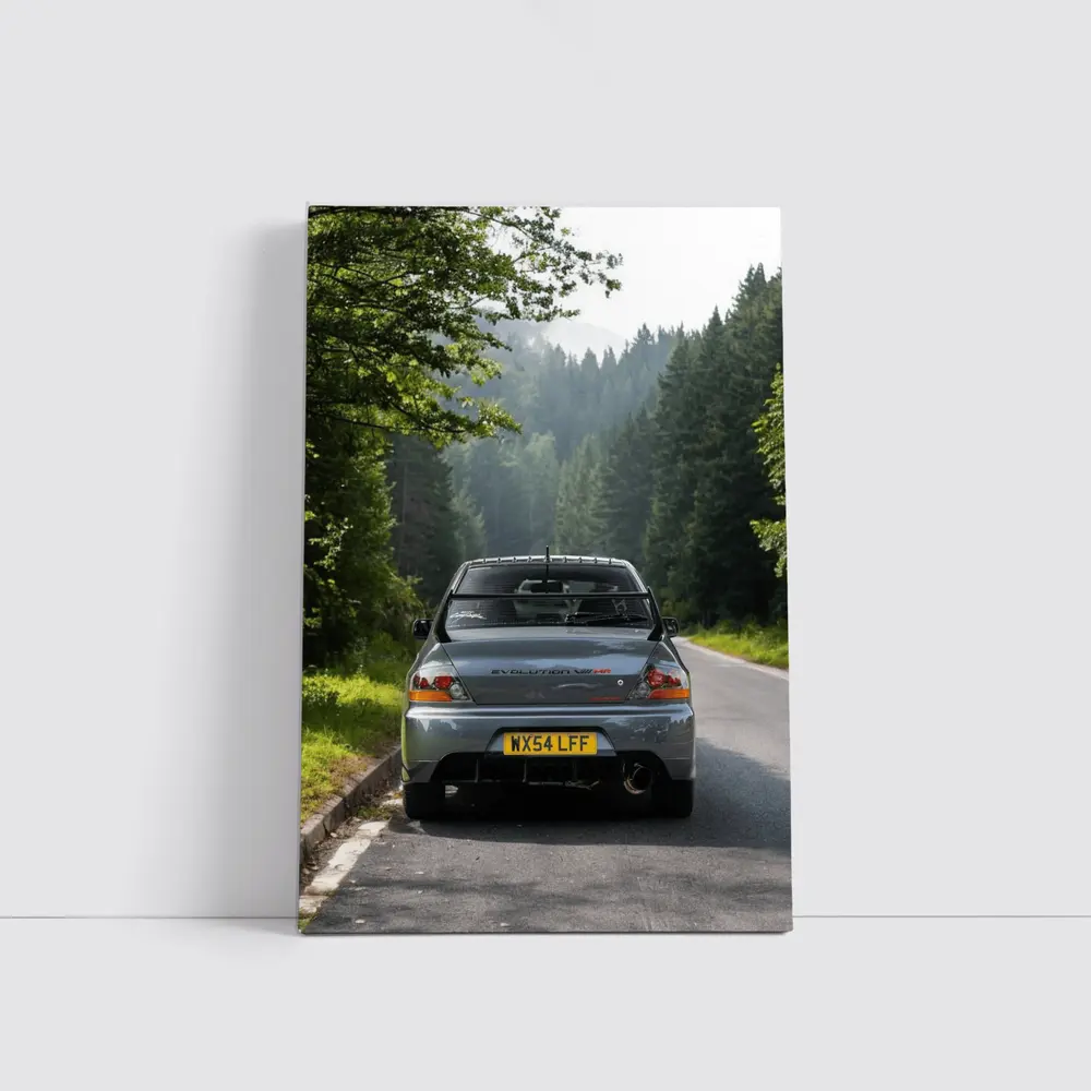 Mitsubishi Lancer Evolution Forest Road Rear – Wall Art