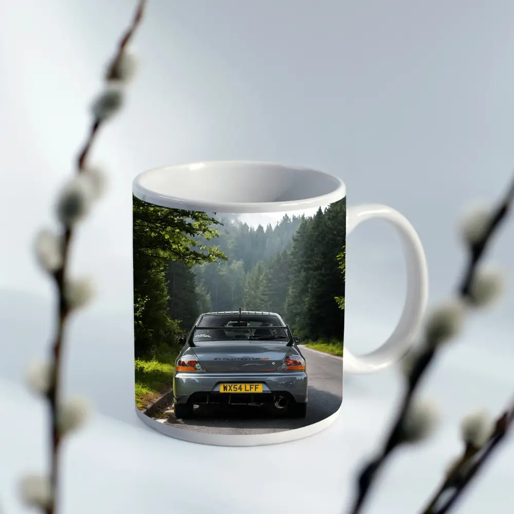 Mitsubishi Lancer Evolution Forest Road Rear – Mugs