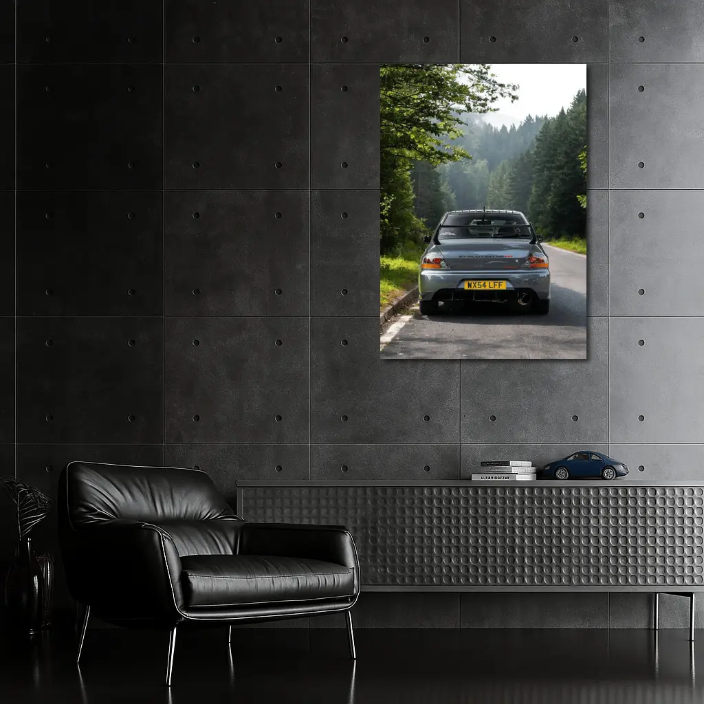 Mitsubishi Lancer Evolution Forest Road Rear – Wall Art