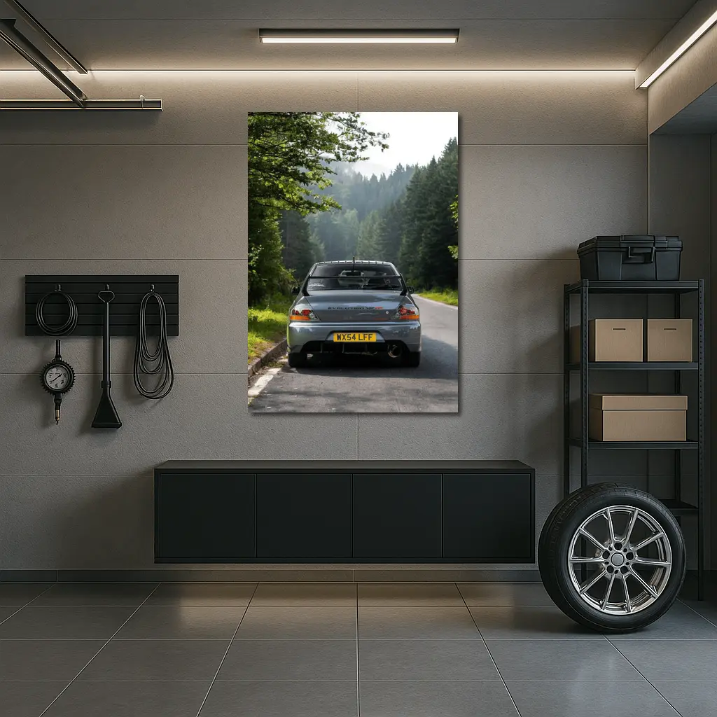 Mitsubishi Lancer Evolution Forest Road Rear – Wall Art