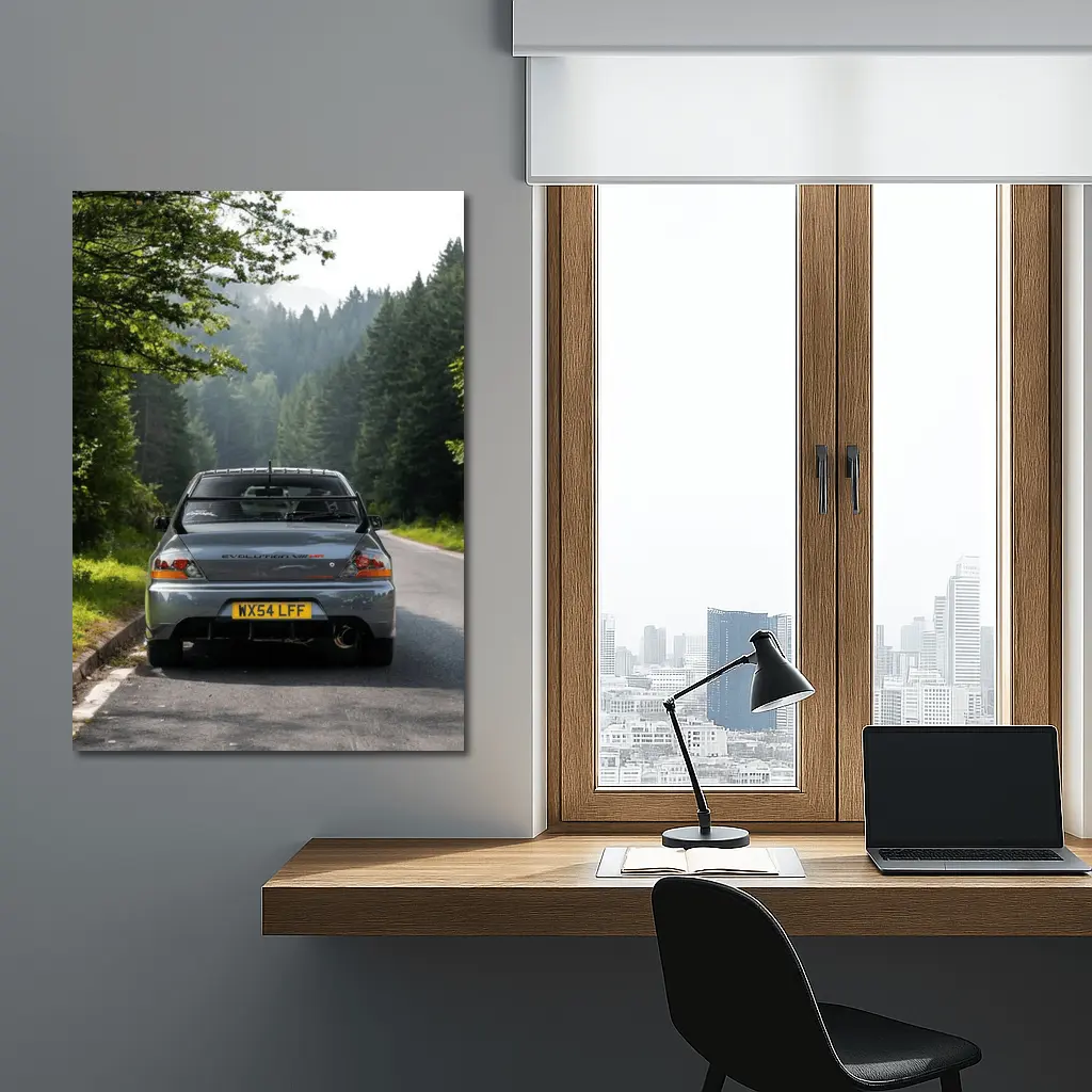 Mitsubishi Lancer Evolution Forest Road Rear – Wall Art