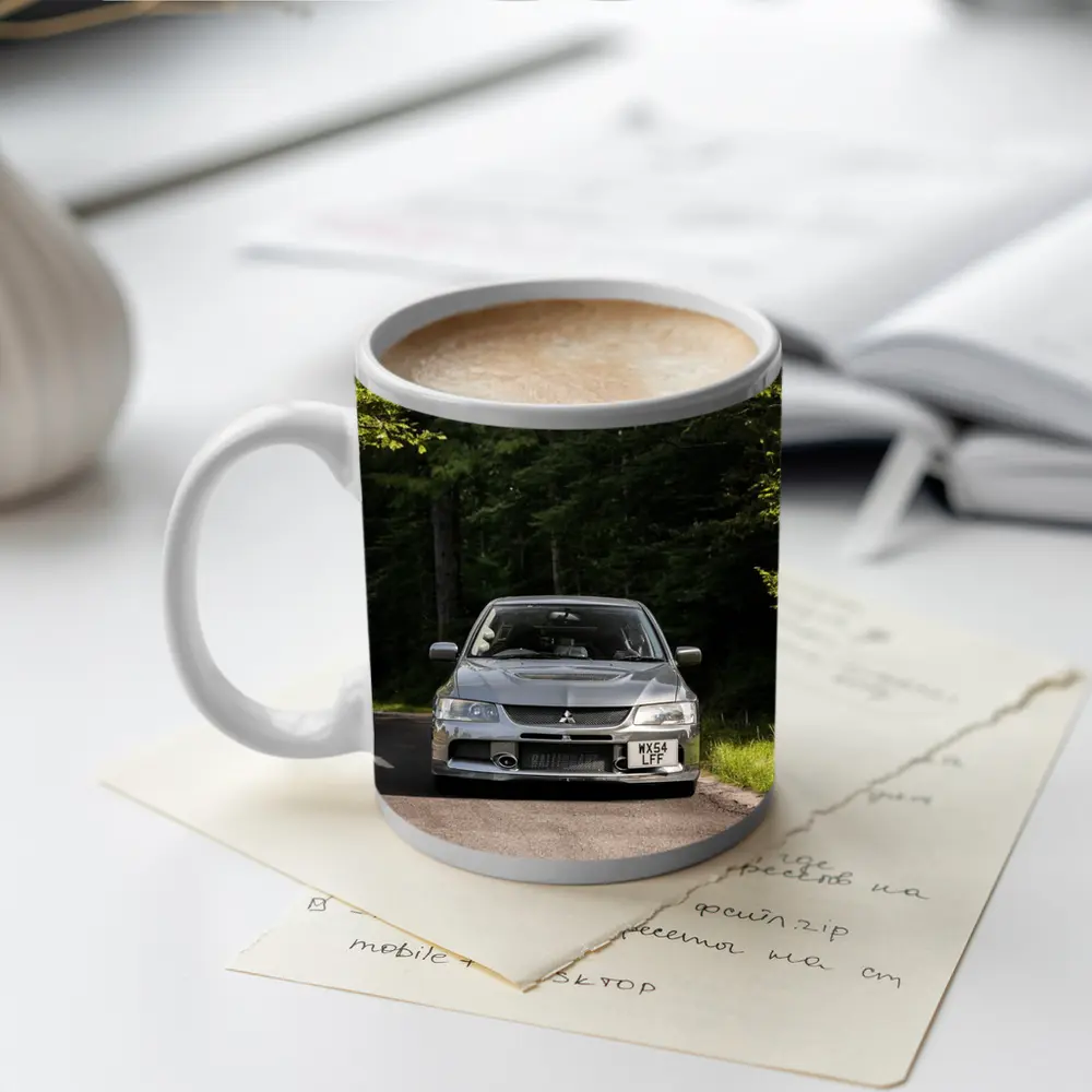 Mitsubishi Lancer Evolution Forest Road Front – Mugs